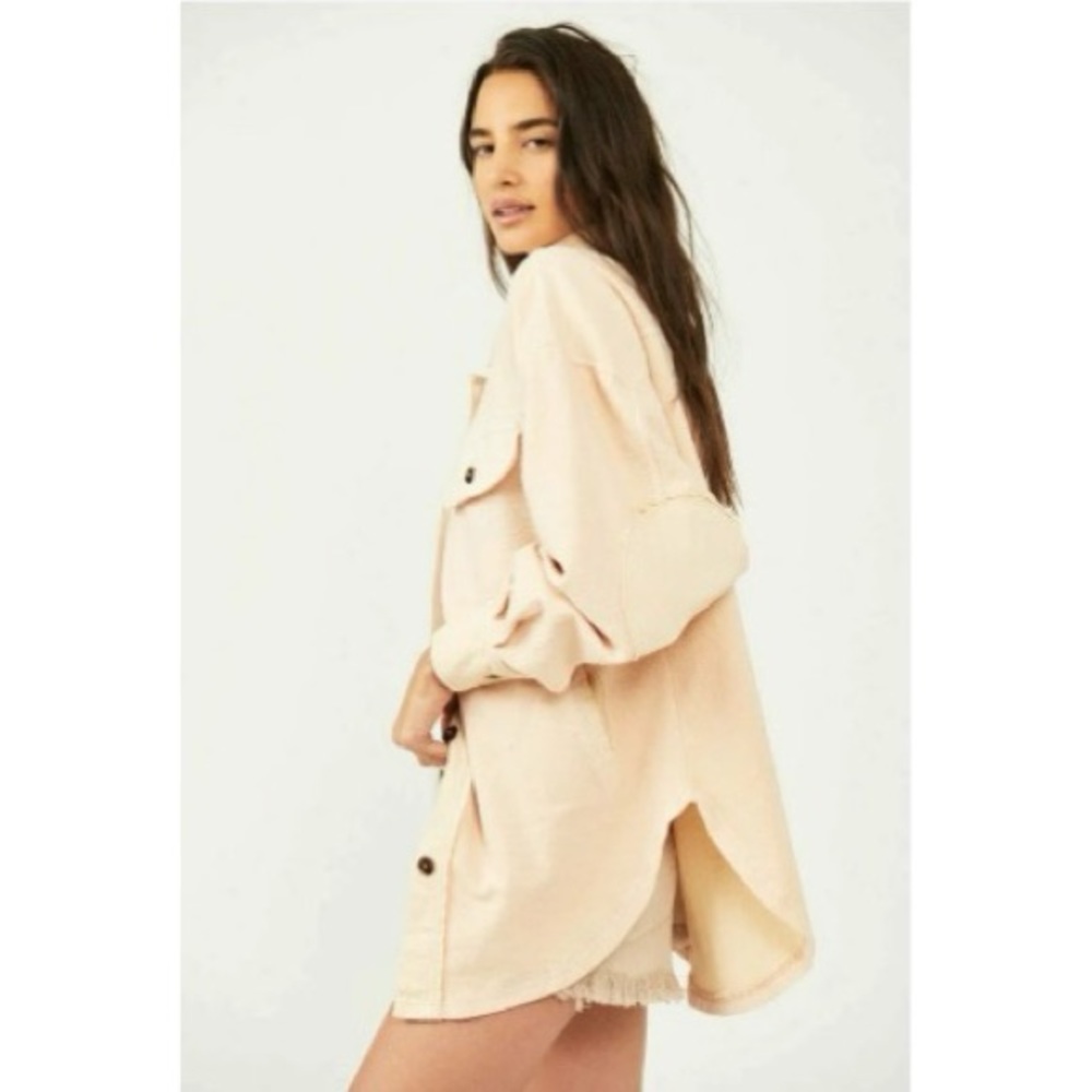 | free people • ruby shacket shirt jacket in sunrise sweetheart • medium | - Picture 3 of 4
